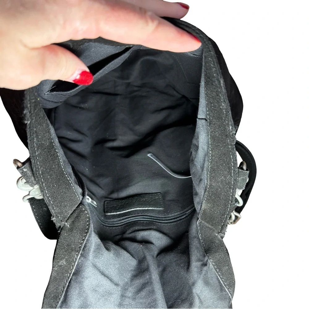 Free People Black Suede Backpack
